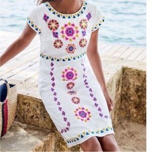 Boden Laura Embroidered Linen Dress